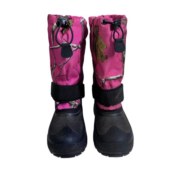 KAMIK Boots 1 Snow Winter Insulated Pink Camo Camouflage Cinching Toggle Pull On - Picture 2 of 10
